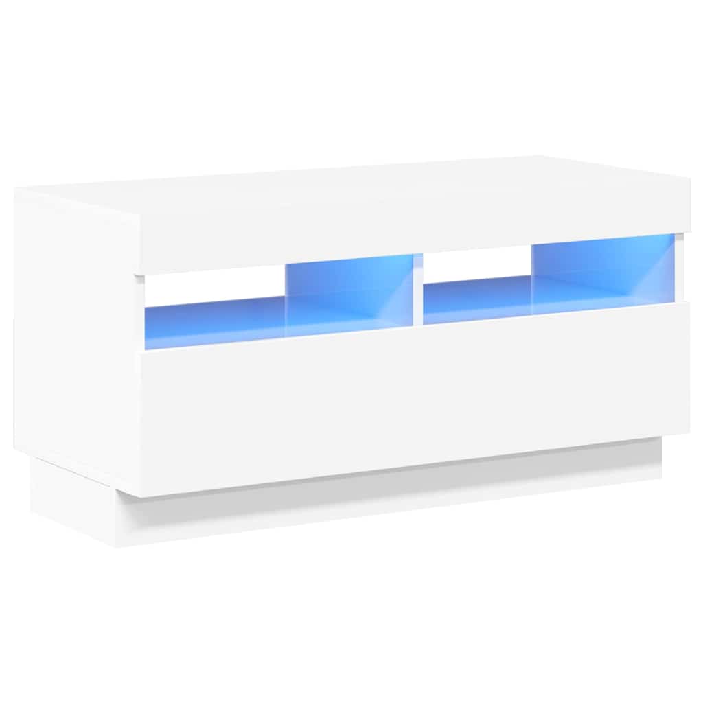Vidaxl tv-meubel met led-verlichting 80x35x40 cm hoogglans wit