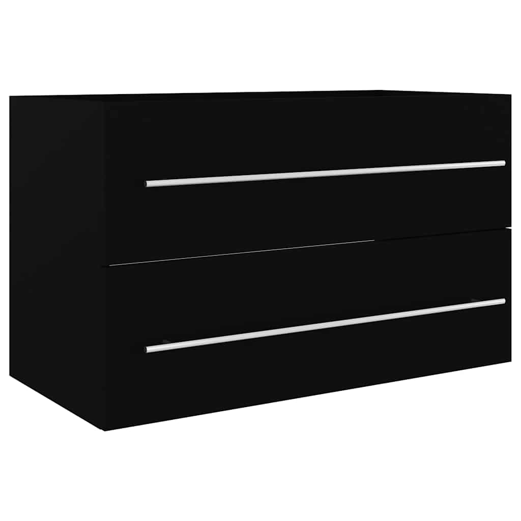 Vidaxl wastafelkast 80x38,5x48 cm bewerkt hout zwart