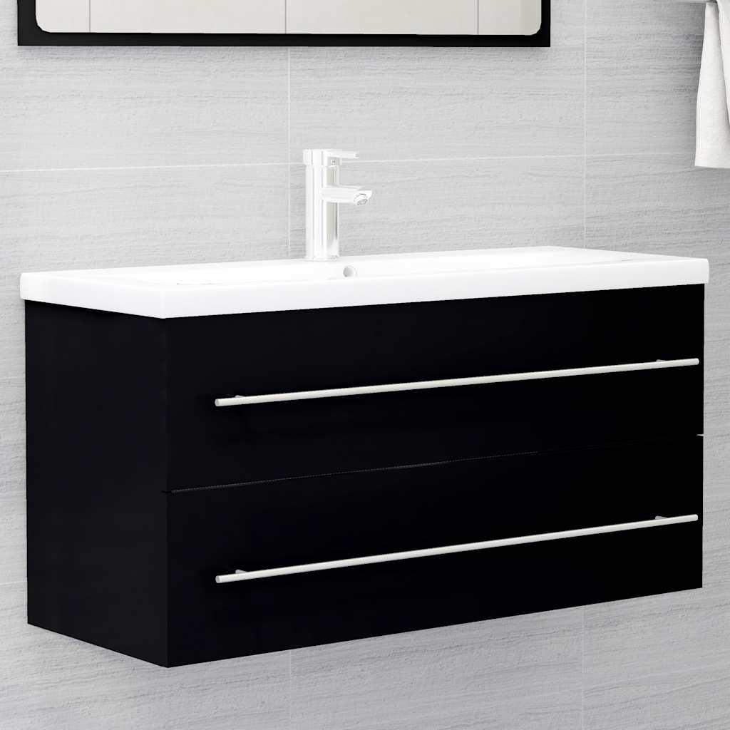 Vidaxl 804719 wastafelkast 100x38,5x48 cm bewerkt hout zwart