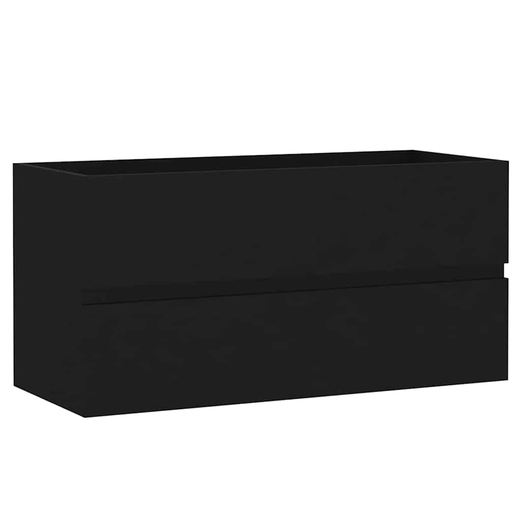 Vidaxl wastafelkast 90x38,5x45 cm bewerkt hout zwart