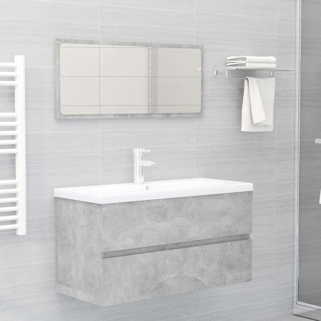 Vidaxl 804759 wastafelkast 90x38,5x45 cm betongrijs