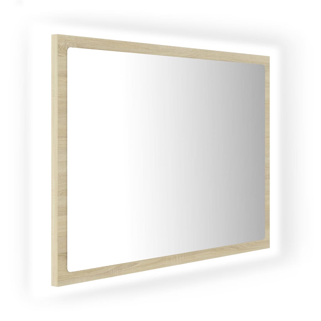 Vidaxl badkamerspiegel led 60x8,5x37 cm acryl sonoma eikenkleurig