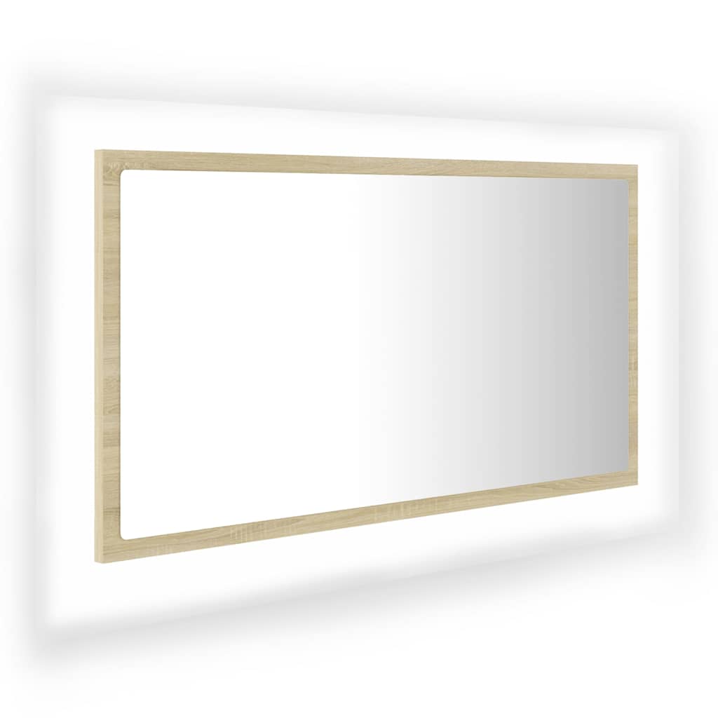 Vidaxl badkamerspiegel led 80x8,5x37 cm acryl sonoma eikenkleurig