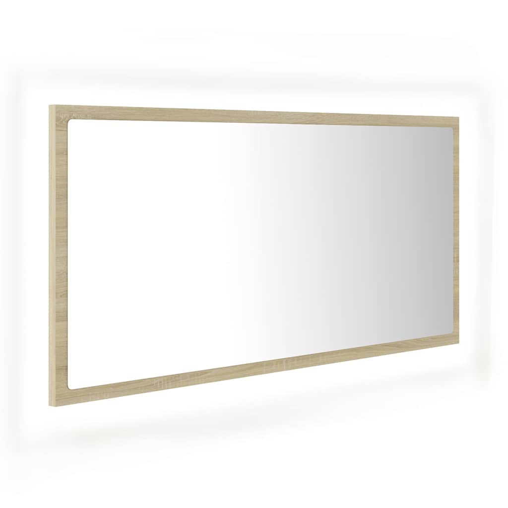 Vidaxl badkamerspiegel led 90x8,5x37 cm acryl sonoma eikenkleurig