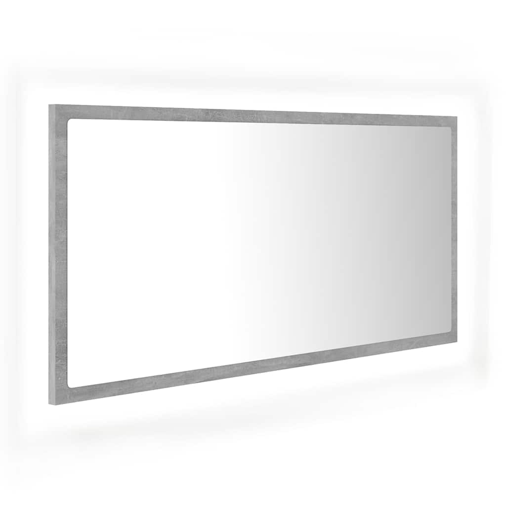 Vidaxl badkamerspiegel led 90x8,5x37 cm acryl betongrijs