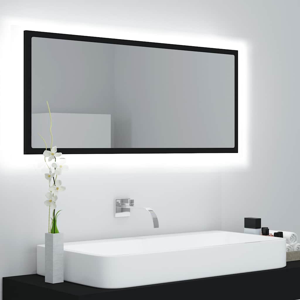 Vidaxl badkamerspiegel led 100x8,5x37 cm acryl zwart