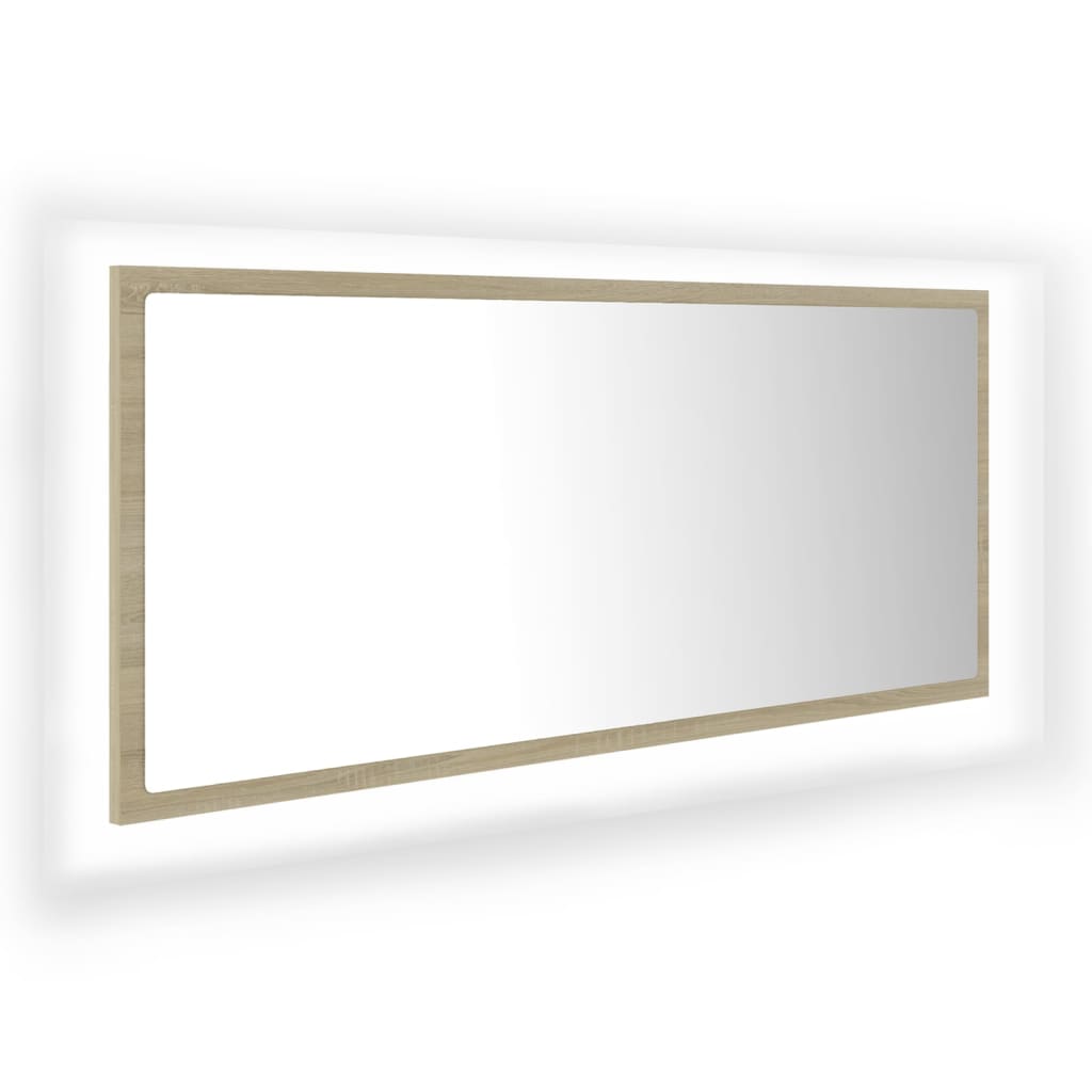 Vidaxl badkamerspiegel led 100x8,5x37 cm acryl sonoma eikenkleurig