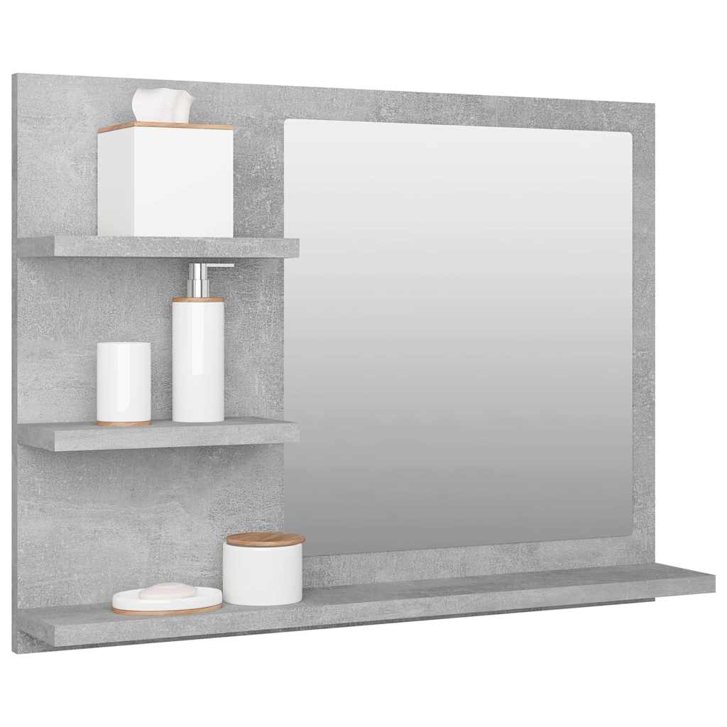 Vidaxl badkamerspiegel 60x10,5x45 cm bewerkt hout betongrijs