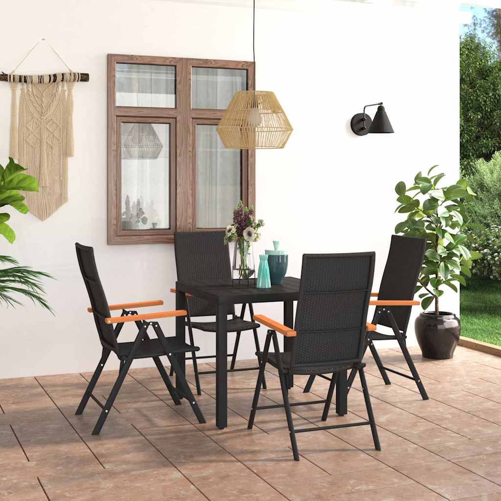 Vidaxl 5-delige tuinset zwart en bruin