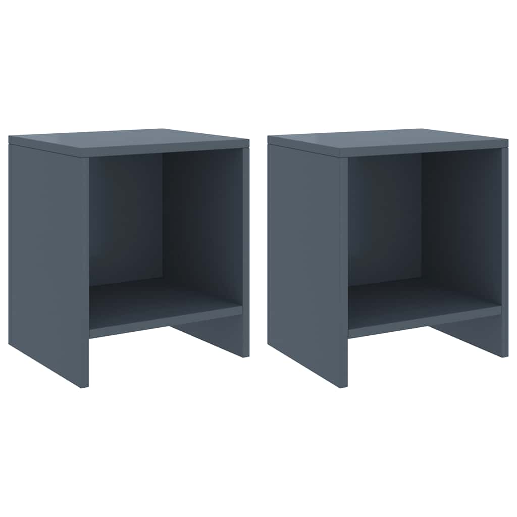 Vidaxl nachtkastjes 2 st 35x30x40 cm massief grenenhout lichtgrijs