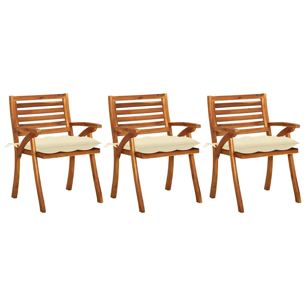 Vidaxl tuinstoelen 3 st met kussens massief acaciahout