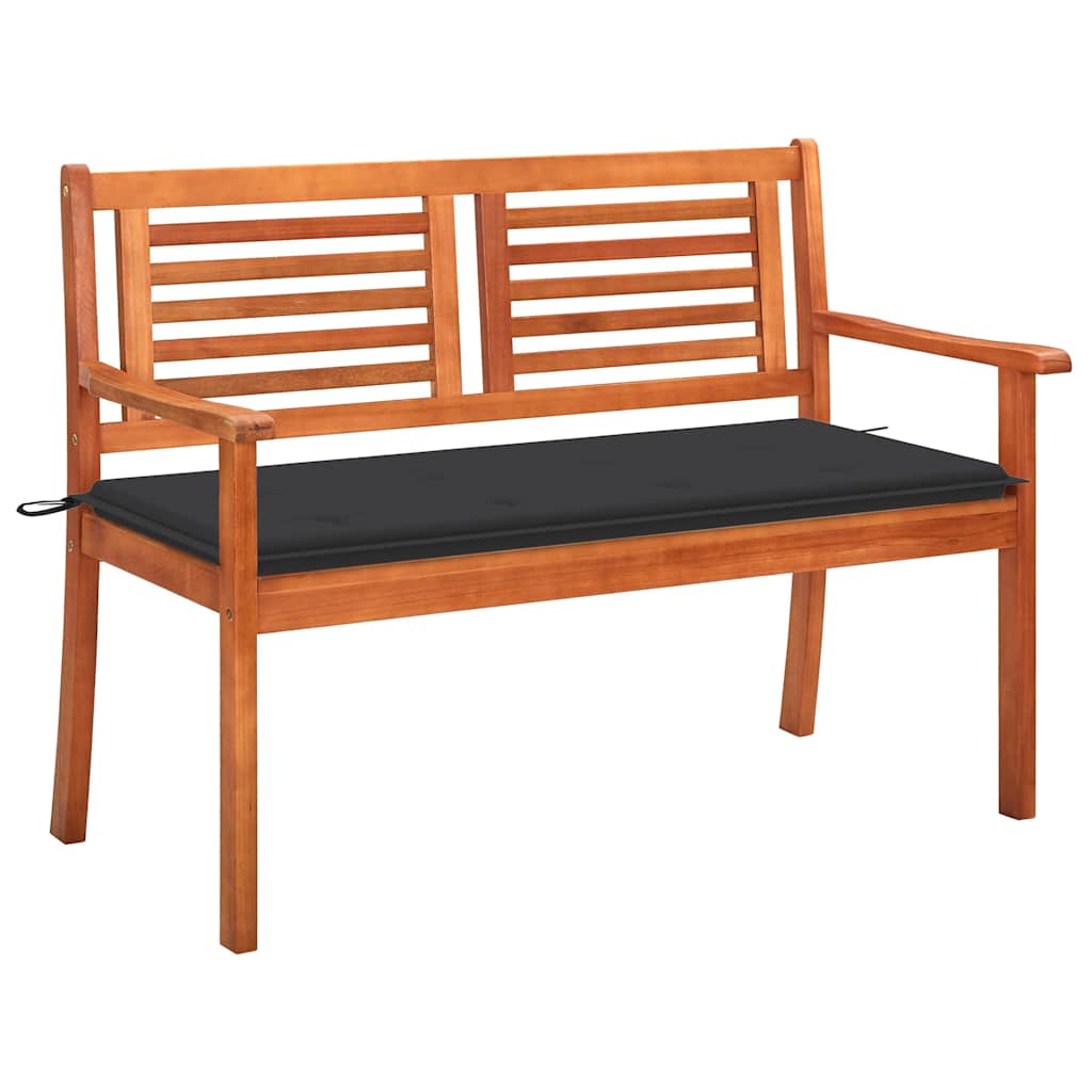Vidaxl tuinbank 2-zits met kussen 120 cm massief eucalyptushout