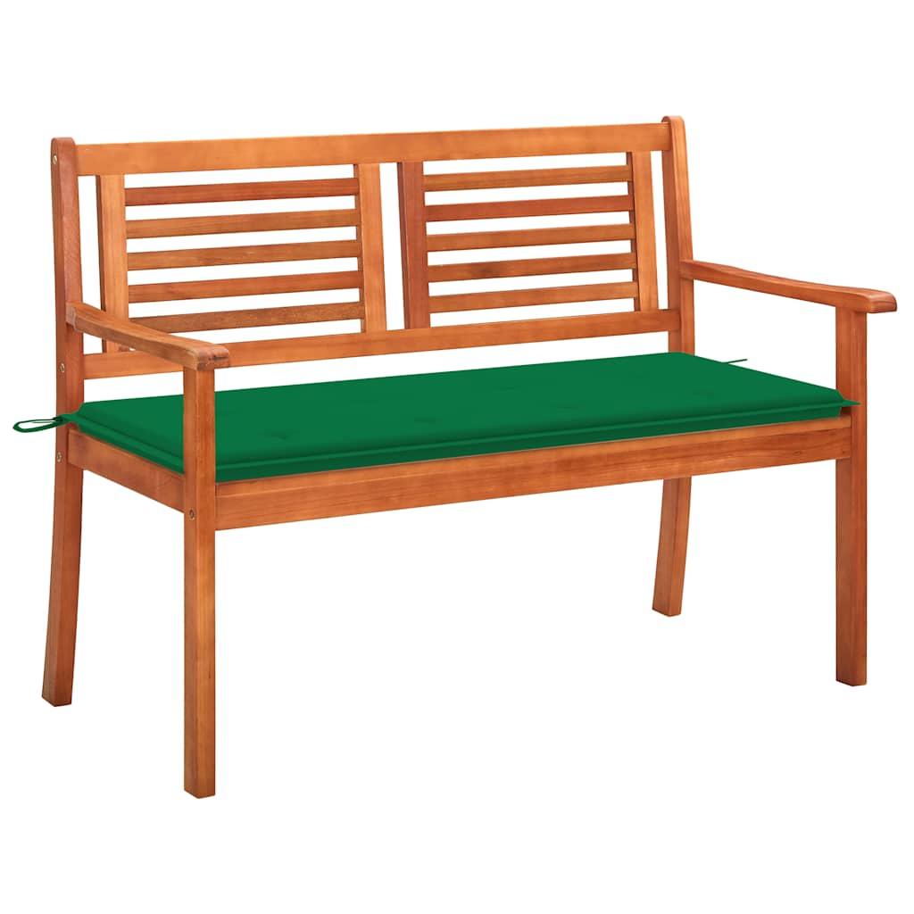 Vidaxl tuinbank 2-zits met kussen 120 cm massief eucalyptushout