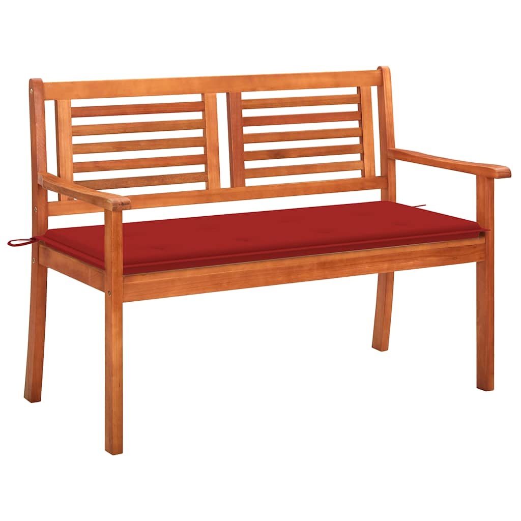 Vidaxl tuinbank 2-zits met kussen 120 cm massief eucalyptushout