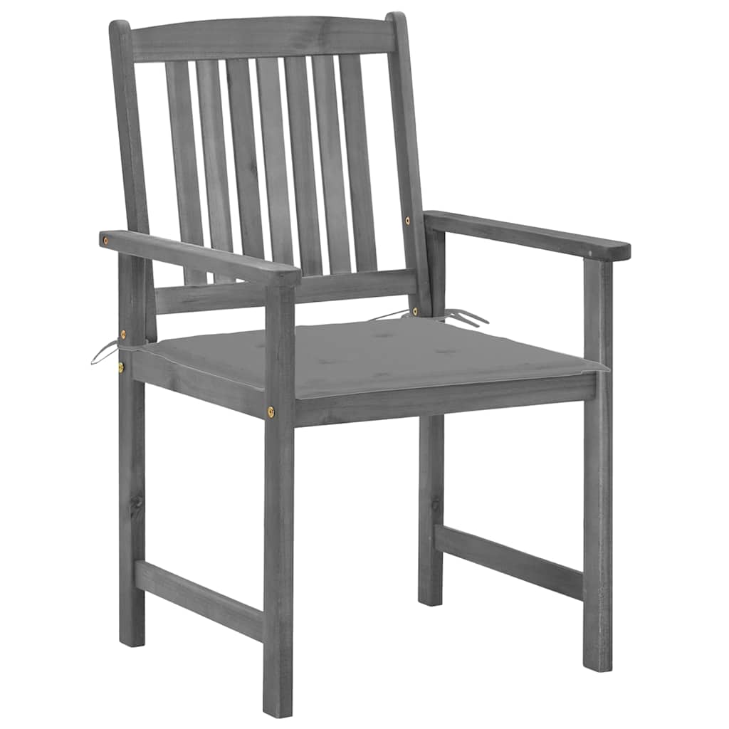 Vidaxl tuinstoelen 4 st met kussens massief acaciahout grijs