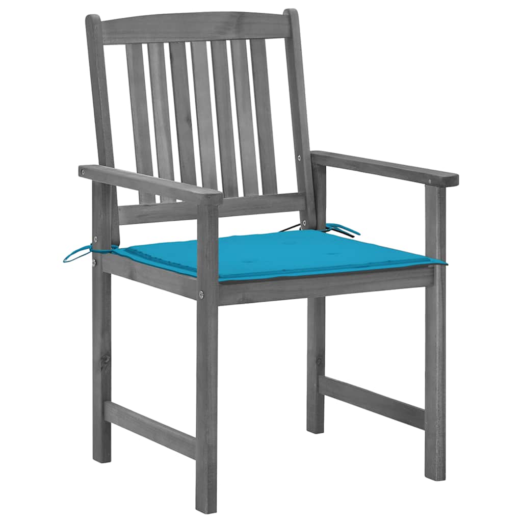 Vidaxl tuinstoelen 4 st met kussens massief acaciahout grijs
