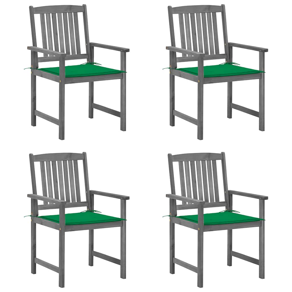 Vidaxl tuinstoelen 4 st met kussens massief acaciahout grijs