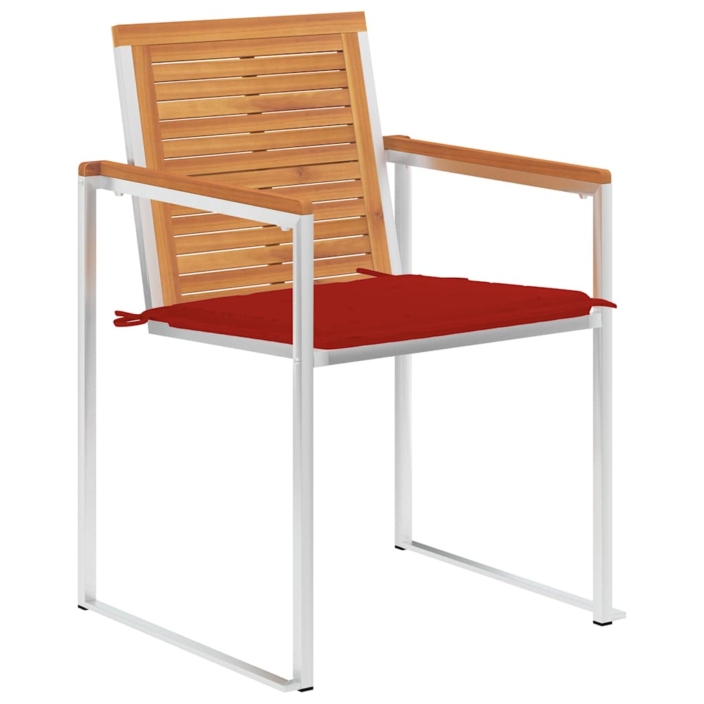 Vidaxl tuinstoelen 2 st met kussens massief acaciahout en staal