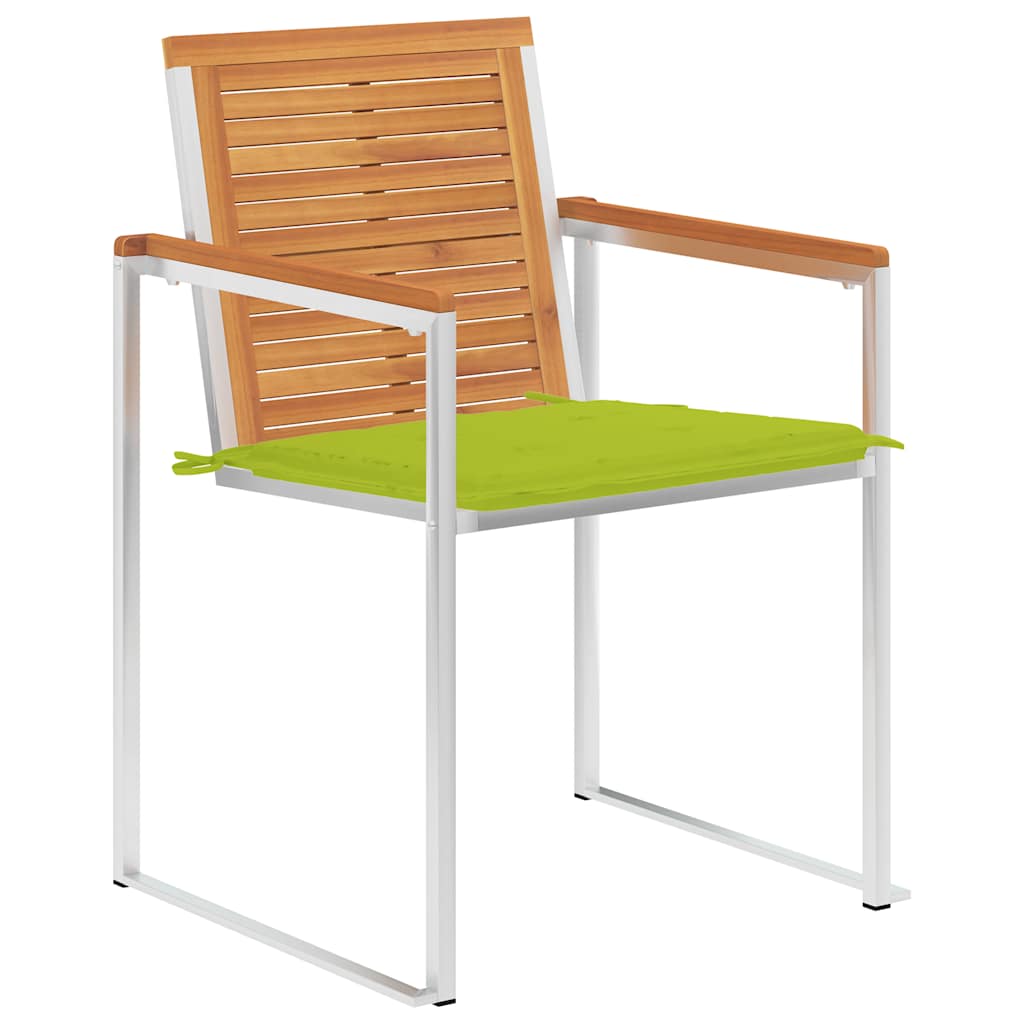 Vidaxl tuinstoelen 2 st met kussens massief acaciahout en staal