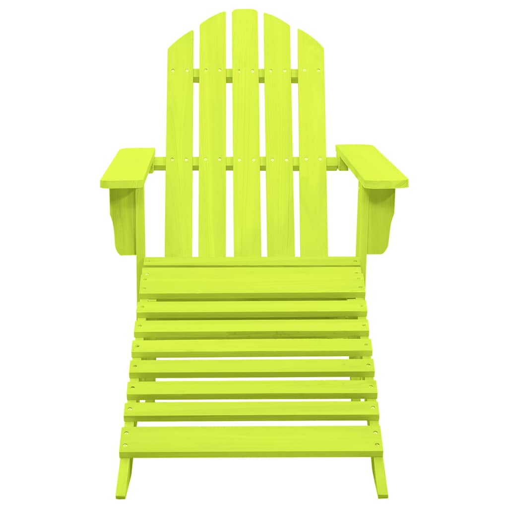 Vidaxl tuinstoel adirondack met voetenbank massief vurenhout groen