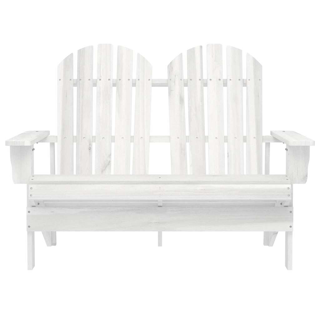 Vidaxl tuinstoel 2-zits adirondack massief vurenhout wit