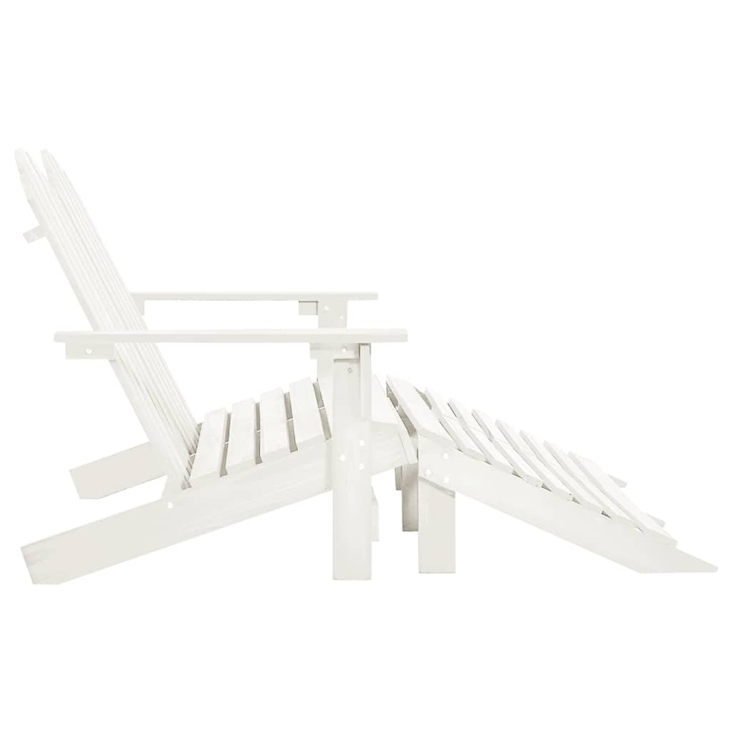 Vidaxl tuinstoel 2-zits adirondack met voetenbank vurenhout wit