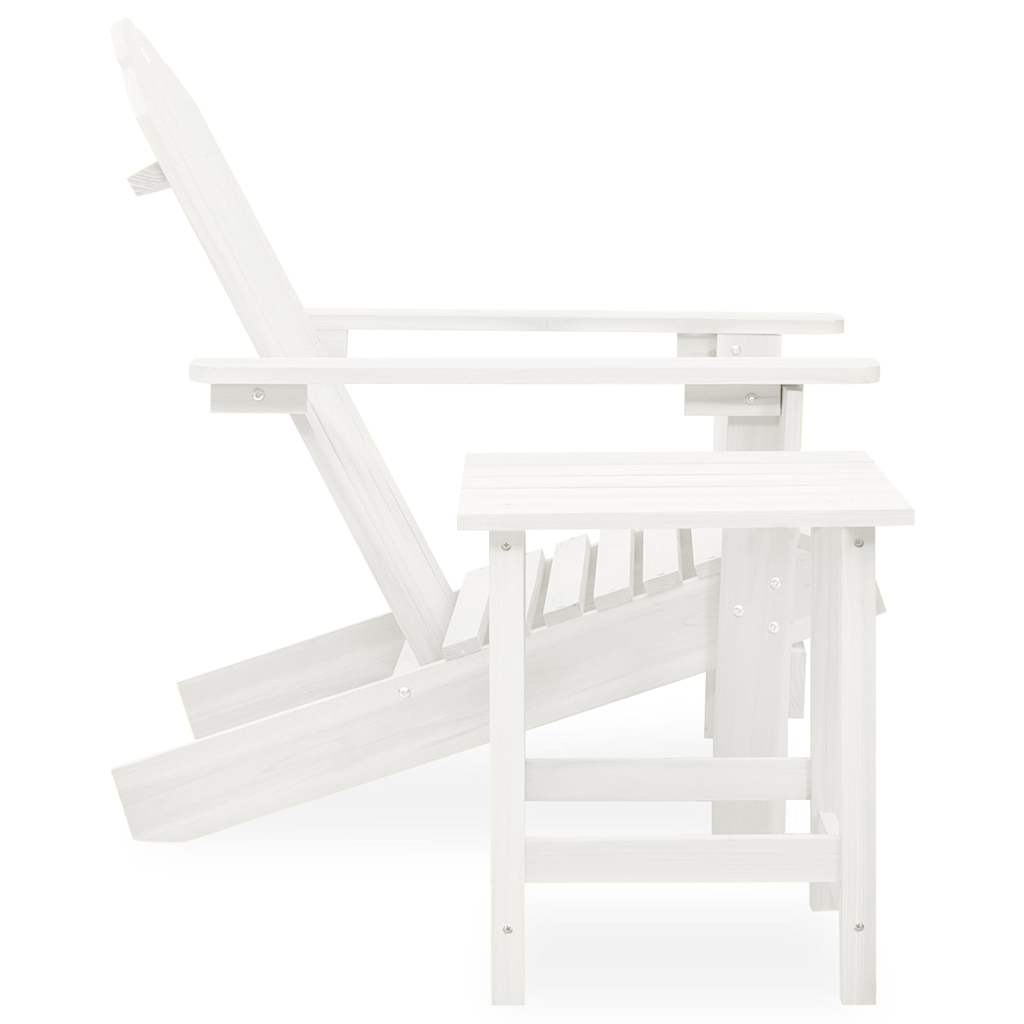 Vidaxl tuinstoel adirondack met tafel massief vurenhout wit
