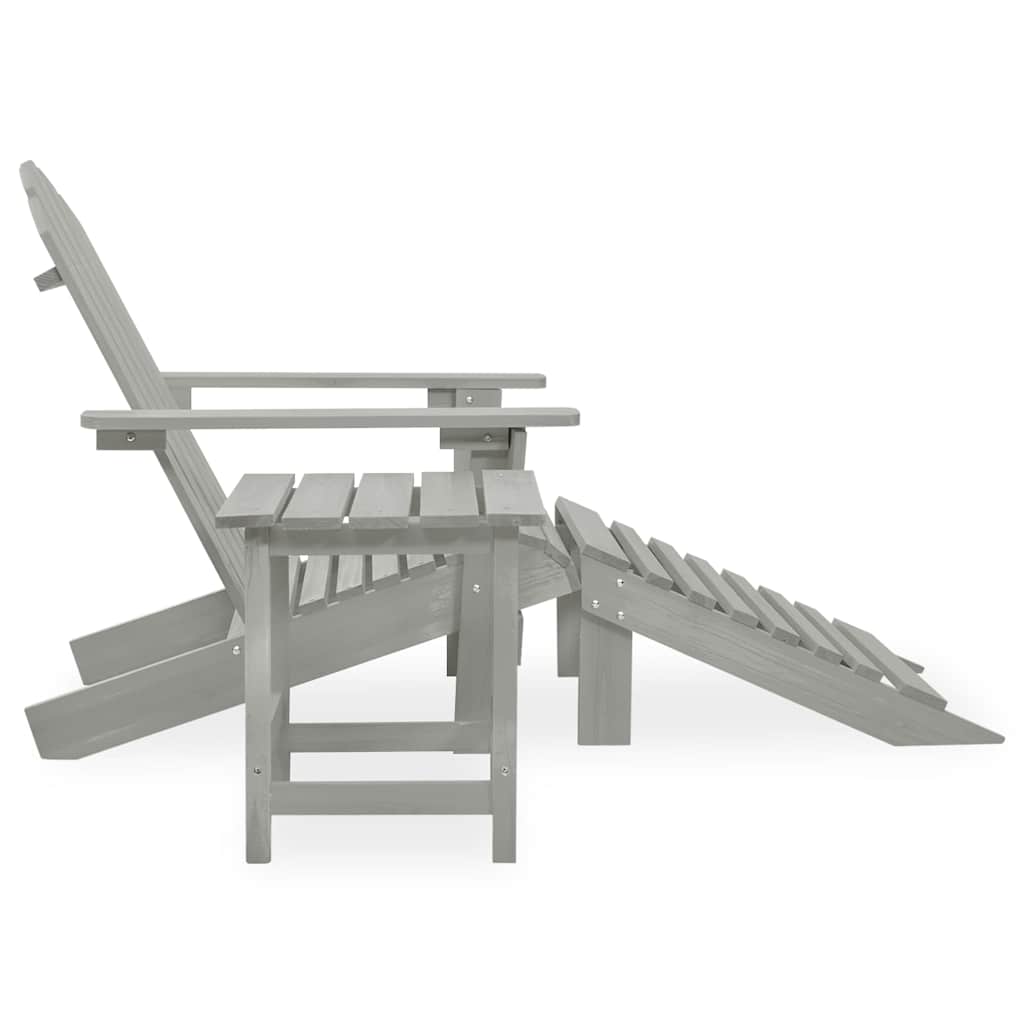Vidaxl tuinstoel adirondack voetenbank tafel massief vurenhout grijs