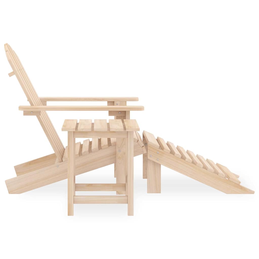 Vidaxl tuinstoel adirondack met voetenbank en tafel massief vurenhout