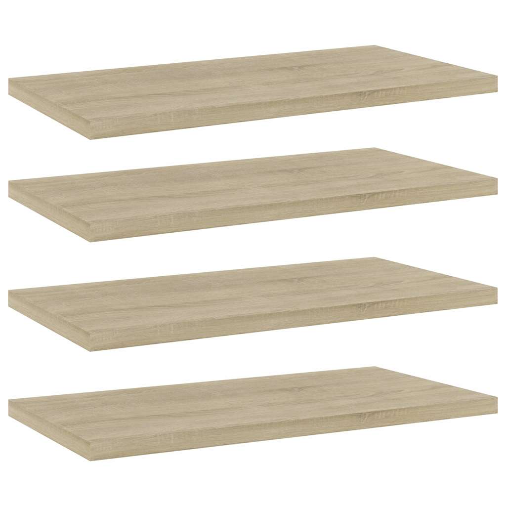Vidaxl wandschappen 4 st 40x20x1,5 cm bewerkt hout sonoma eikenkleurig