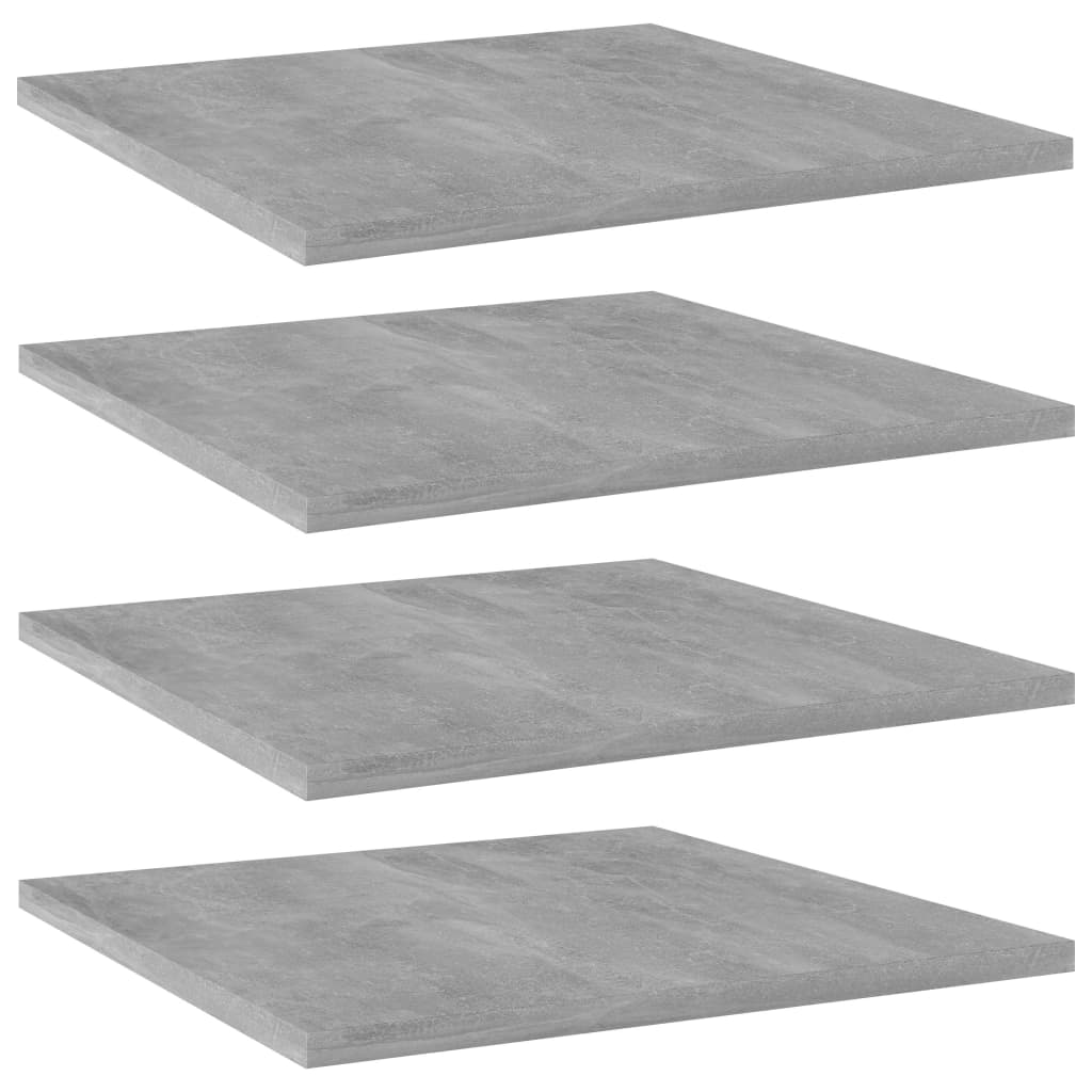 Vidaxl wandschappen 4 st 40x40x1,5 cm bewerkt hout betongrijs
