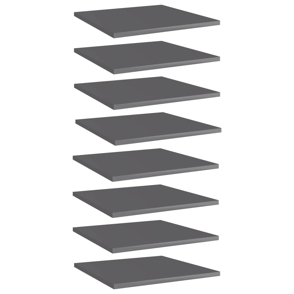 Vidaxl wandschappen 8 st 40x40x1,5 cm bewerkt hout hoogglans grijs