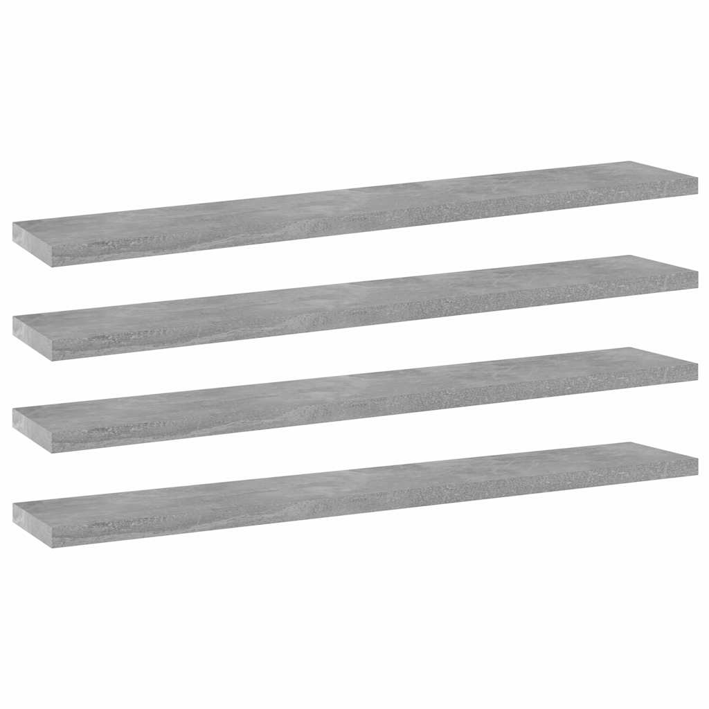 Vidaxl wandschappen 4 st 60x10x1,5 cm bewerkt hout betongrijs
