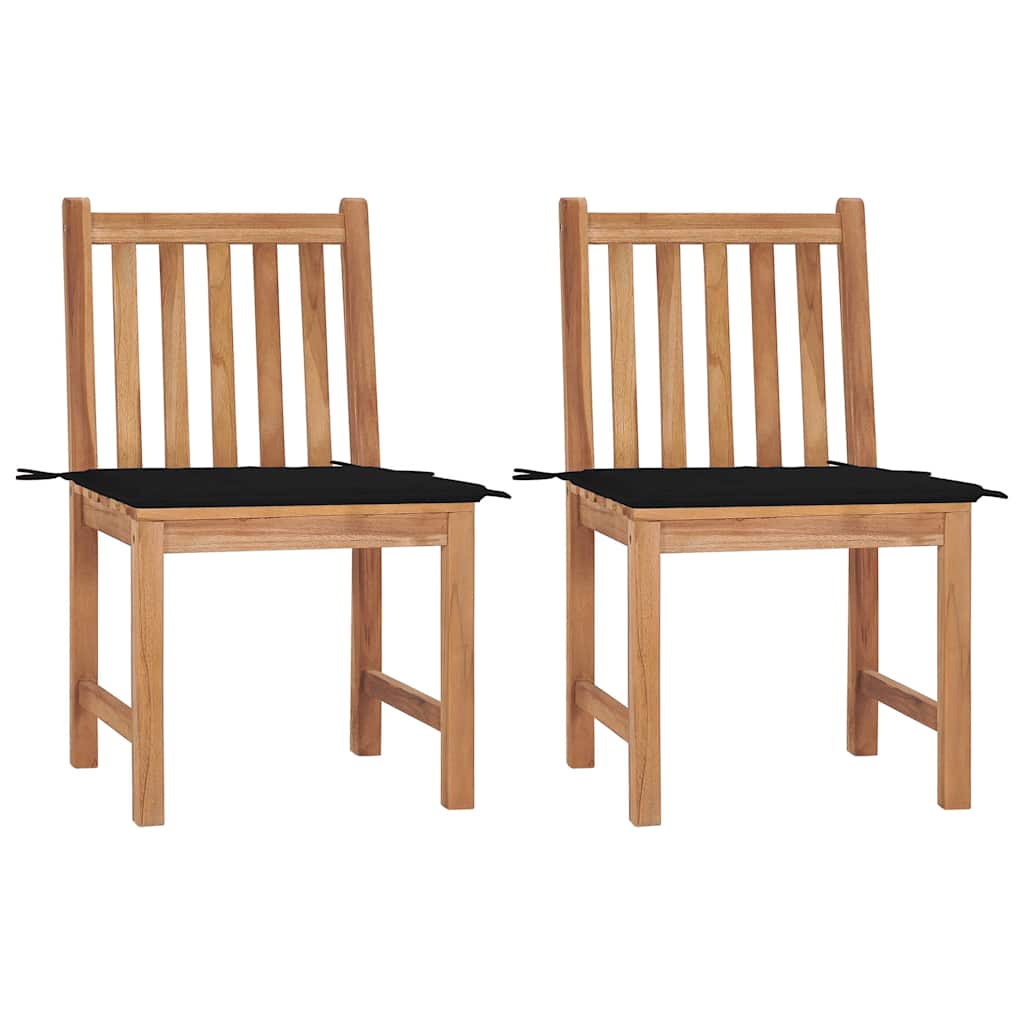 Vidaxl tuinstoelen 2 st met kussens massief teakhout