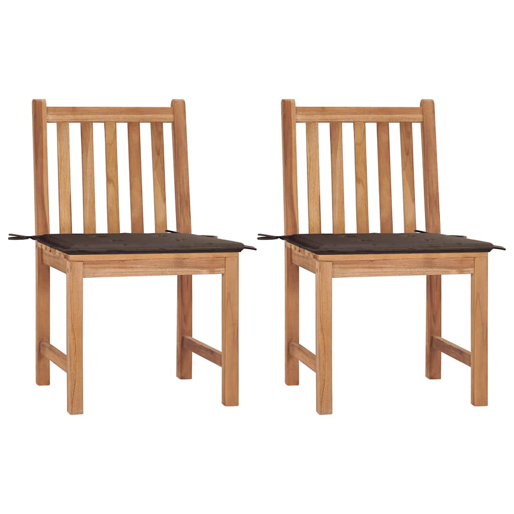 Vidaxl tuinstoelen 2 st met kussens massief teakhout