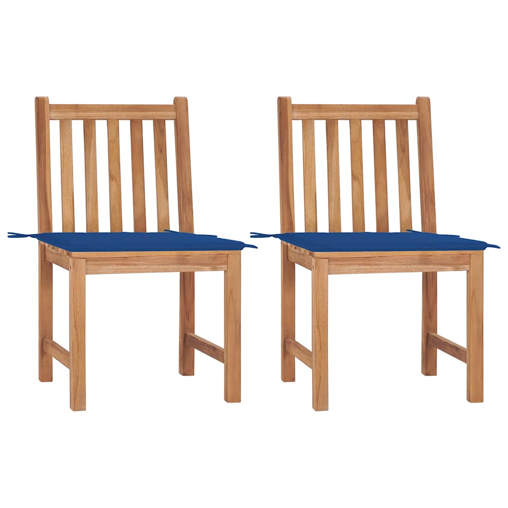 Vidaxl tuinstoelen 2 st met kussens massief teakhout