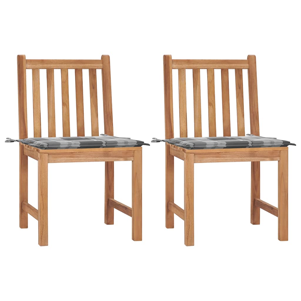 Vidaxl tuinstoelen 2 st met kussens massief teakhout