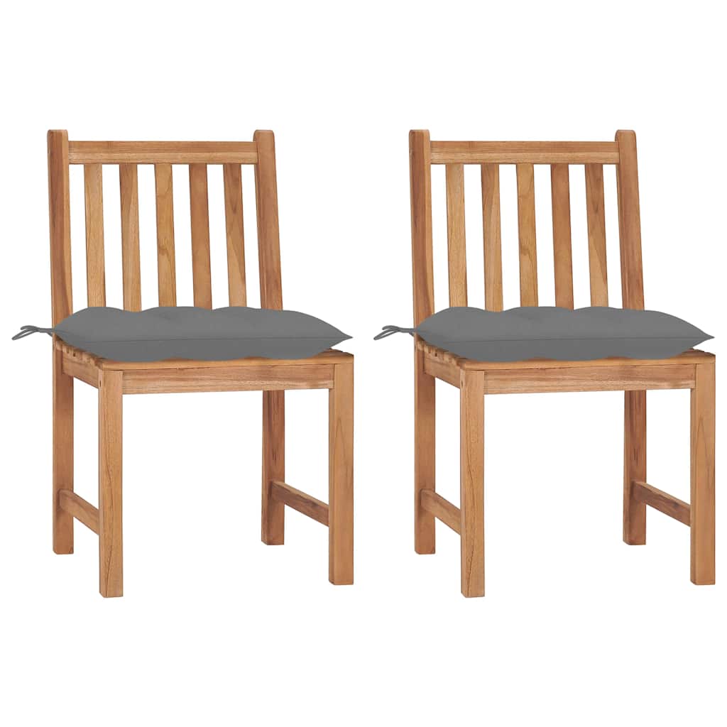 Vidaxl tuinstoelen 2 st met kussens massief teakhout