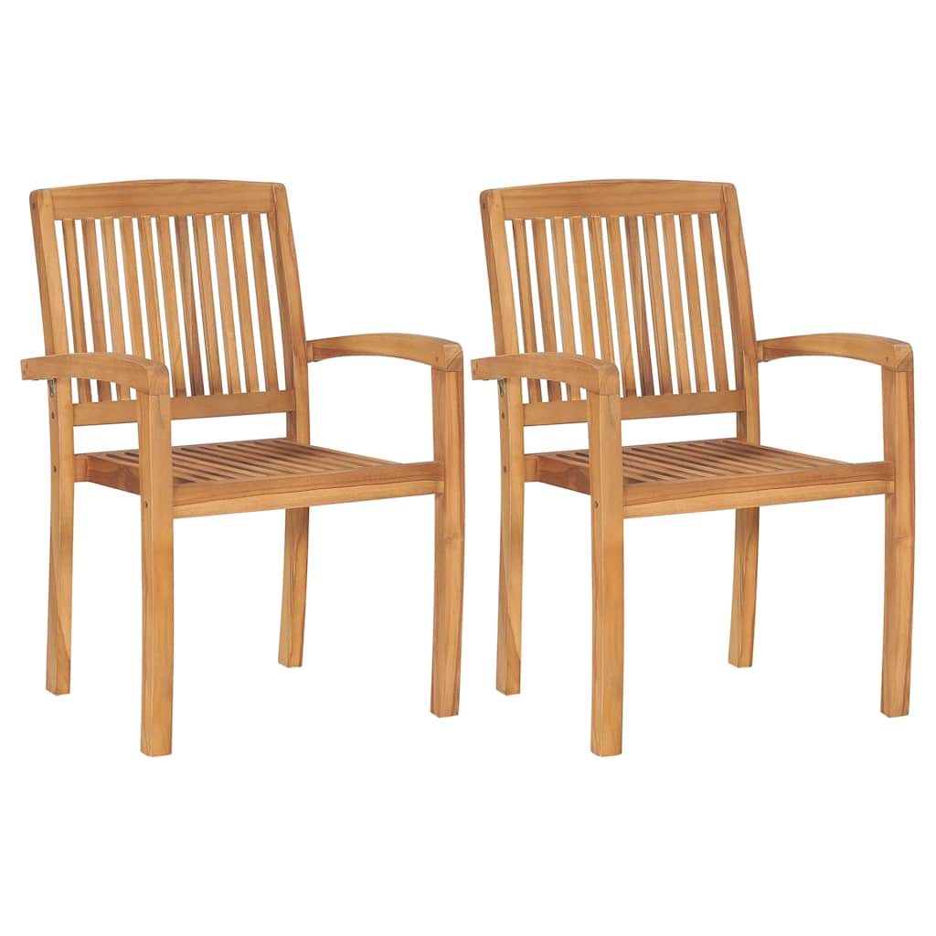 Vidaxl tuinstoelen 2 st met grijze kussens massief teakhout
