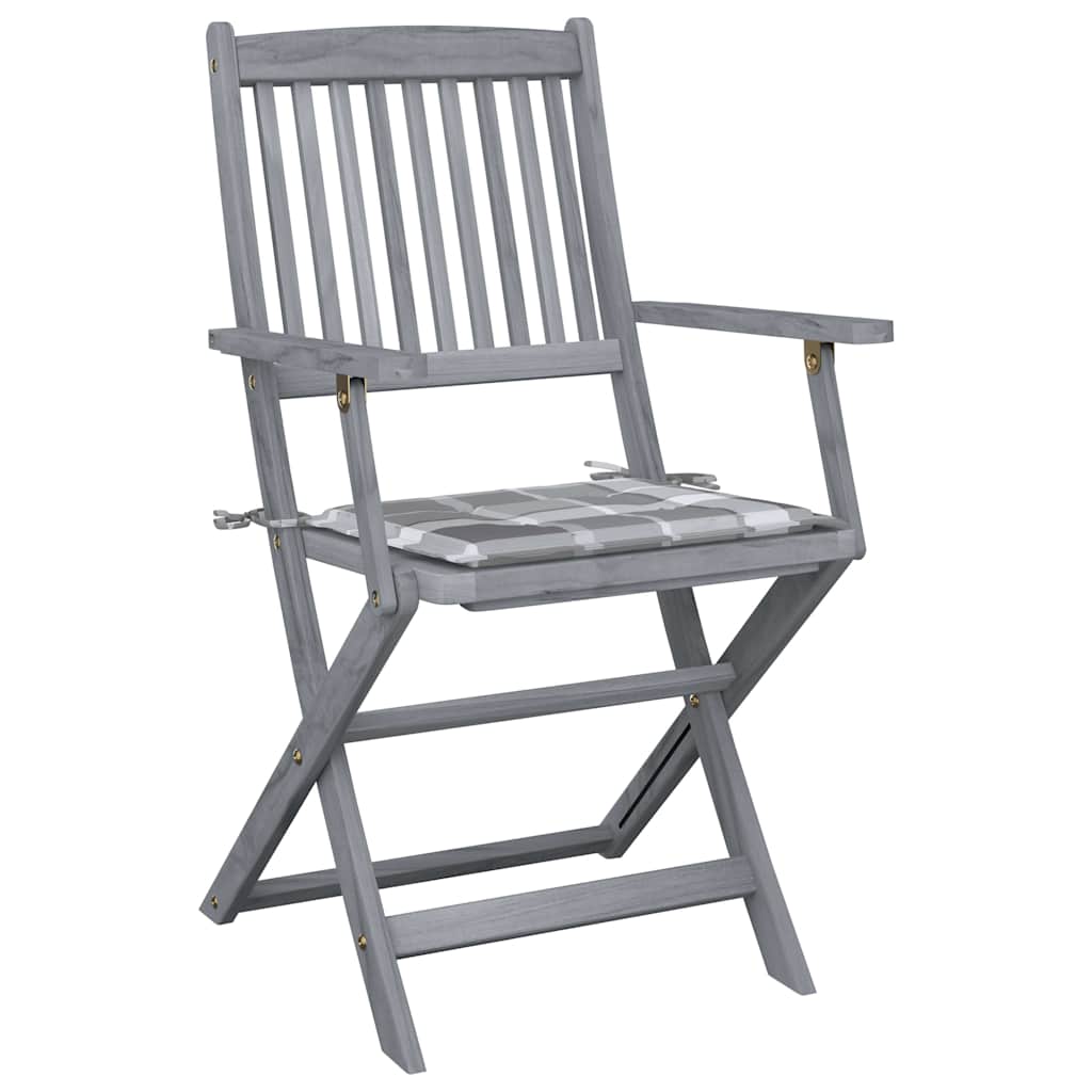 Vidaxl tuinstoelen 4 st inklapbaar met kussens massief acaciahout