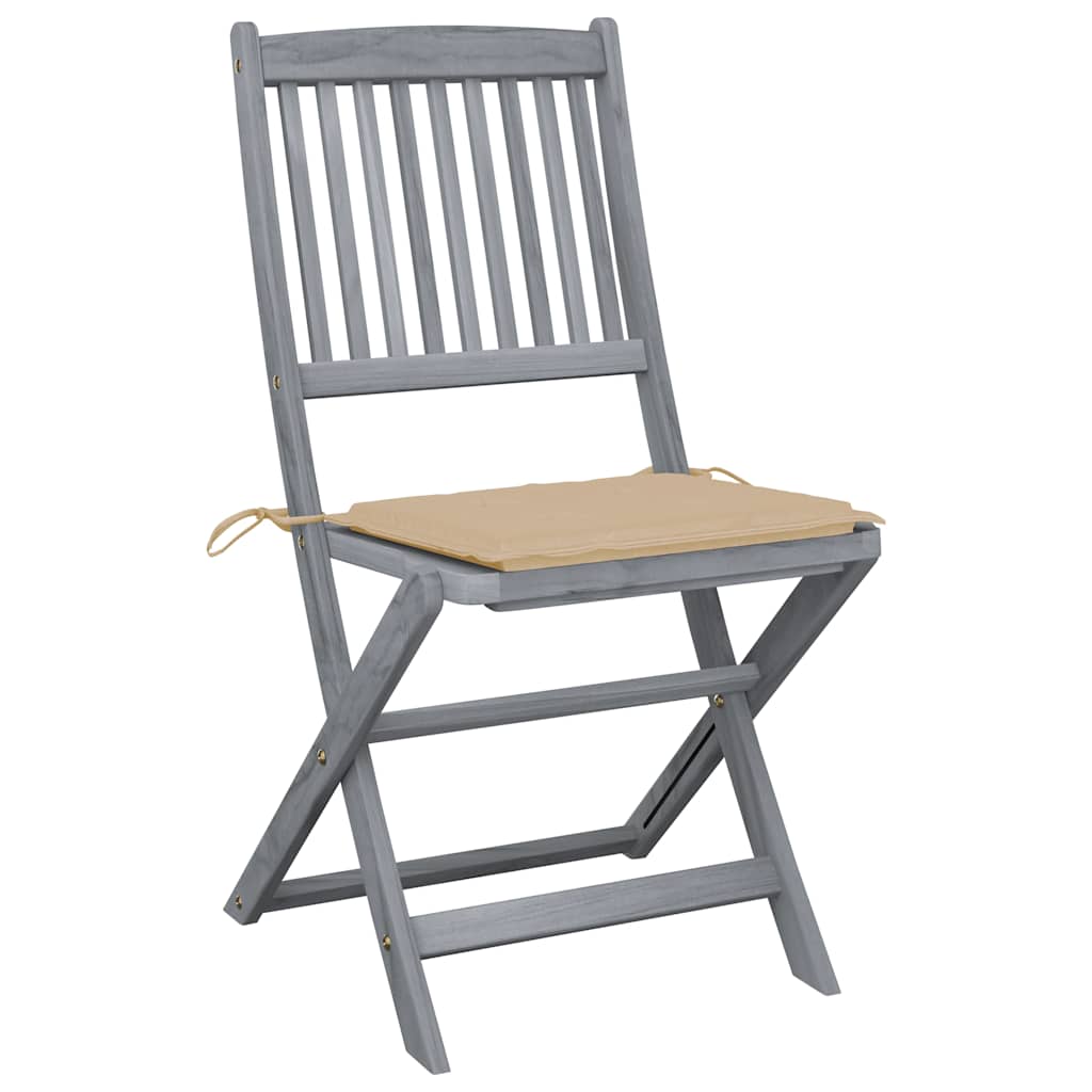 Vidaxl tuinstoelen 4 st inklapbaar met kussens massief acaciahout