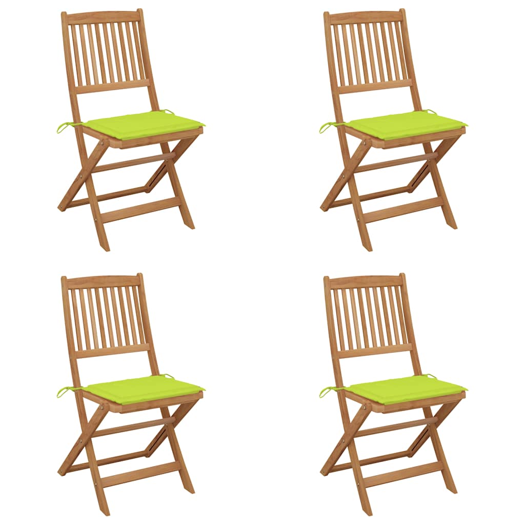 Vidaxl tuinstoelen 4 st inklapbaar met kussens massief acaciahout
