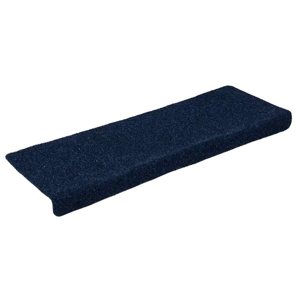 Vidaxl trapmatten zelfklevend 15 stuks 65x21x4 cm marineblauw met rechthoekige rand