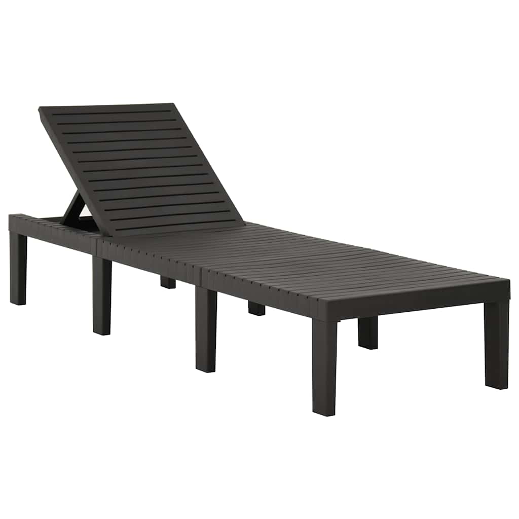 Vidaxl ligbed kunststof antracietkleurig