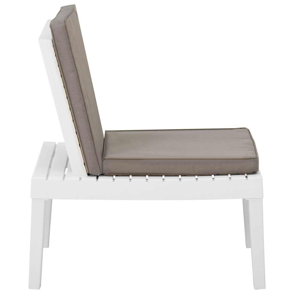 Vidaxl loungestoel met kussen kunststof wit