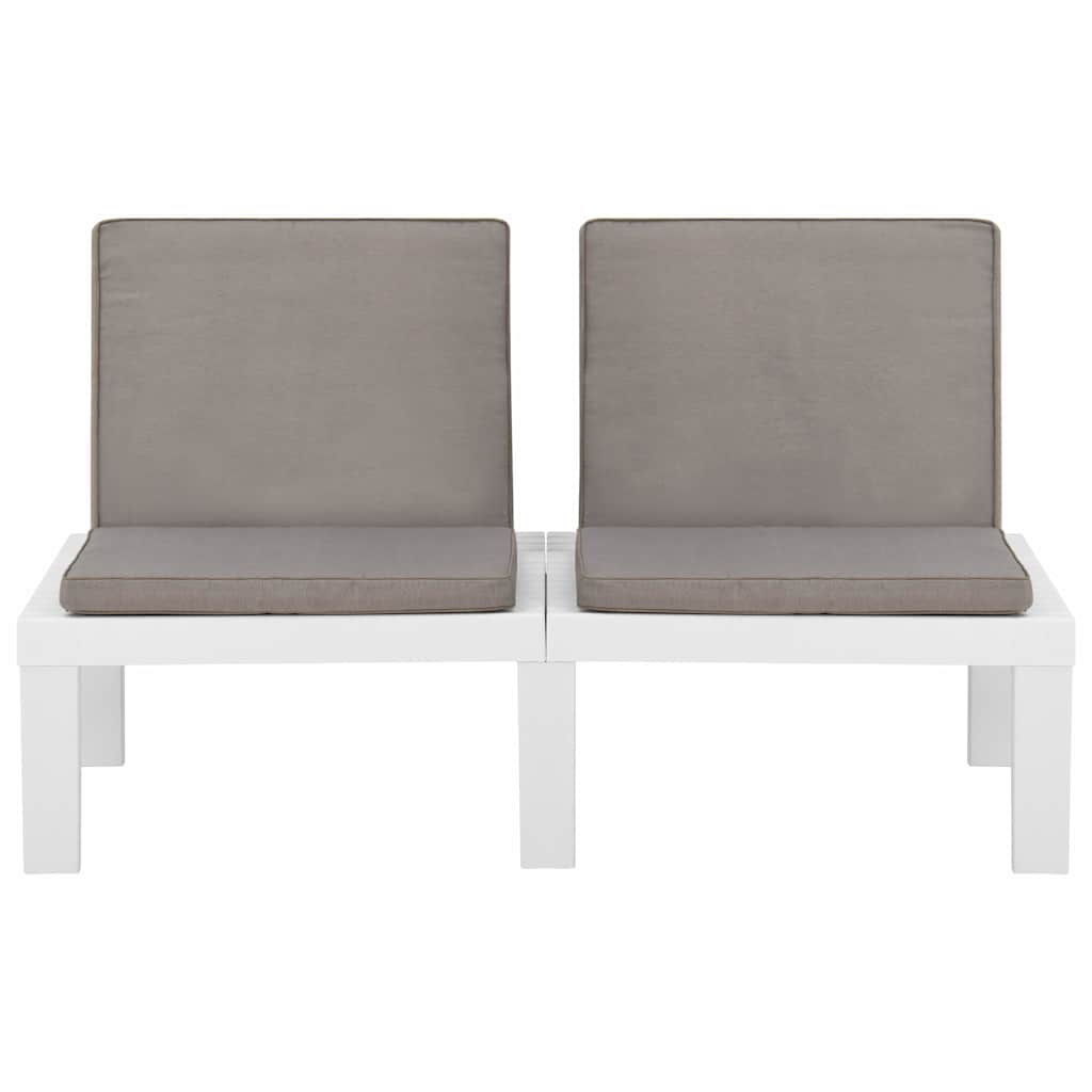 Vidaxl loungebank met kussen kunststof wit