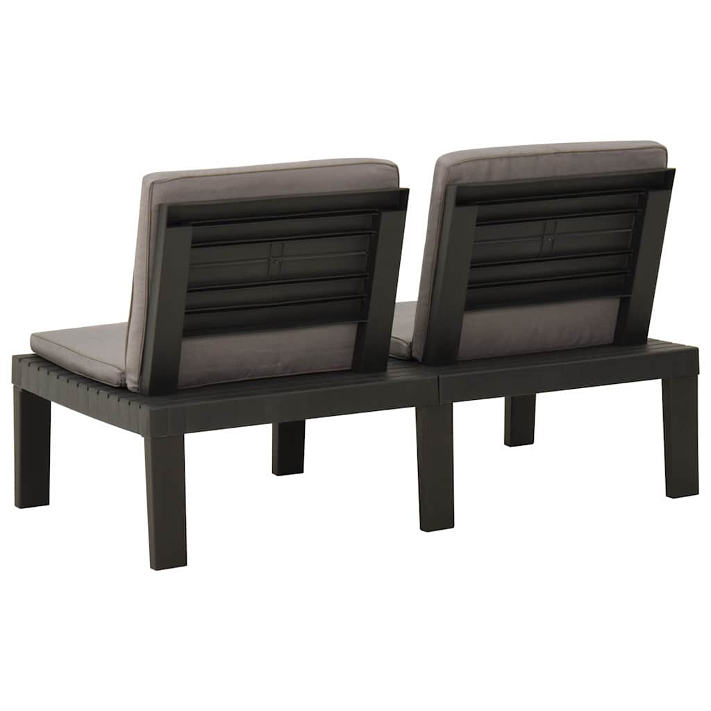 Vidaxl loungebank met kussen kunststof grijs