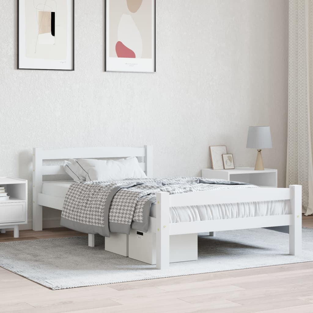 Vidaxl bedframe massief grenenhout wit 100x200 cm