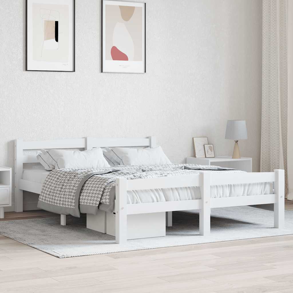 Vidaxl bedframe massief grenenhout wit 120x200 cm