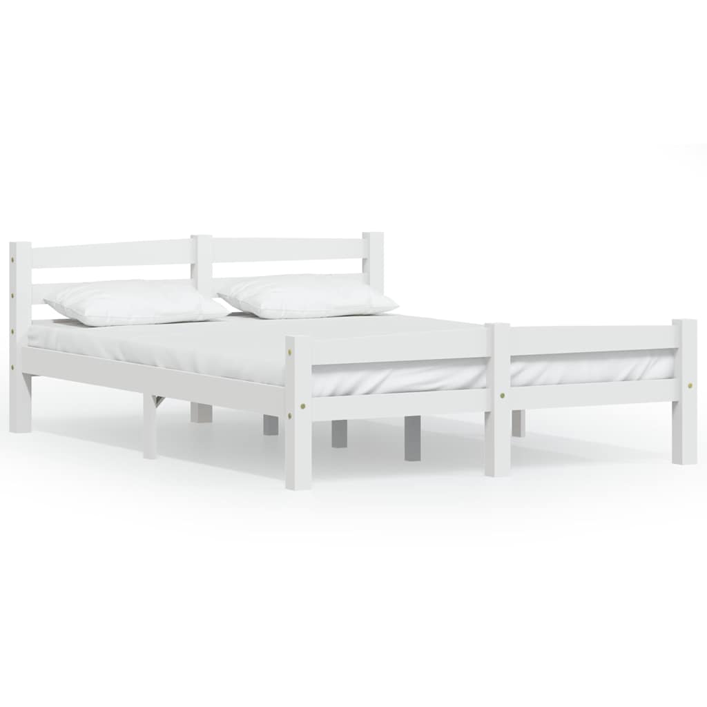Vidaxl bedframe massief grenenhout wit 140x200 cm